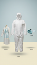 Disposable Coverall with Elastic Hood